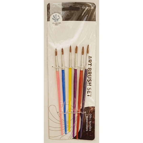 Pensule cu varf rotund din par natural 6 buc/set dimensiuni diferite
