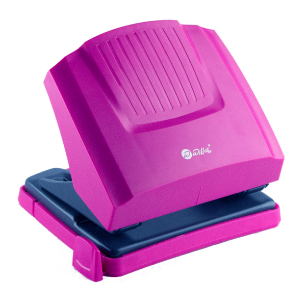 Perforator plastic cu rezistenta mare la impact, 30 coli Willgo -magenta