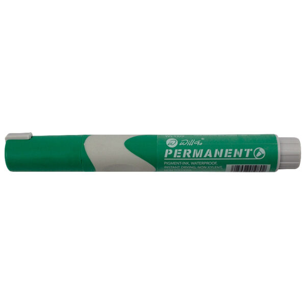 Permanent marker cu grip  varf rotund Willgo - verde