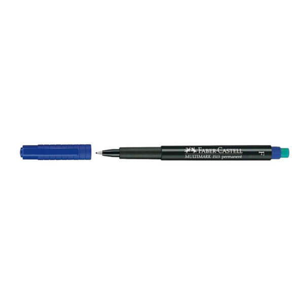 Permanent marker varf rotund F Multimark Faber-Castell - albastru