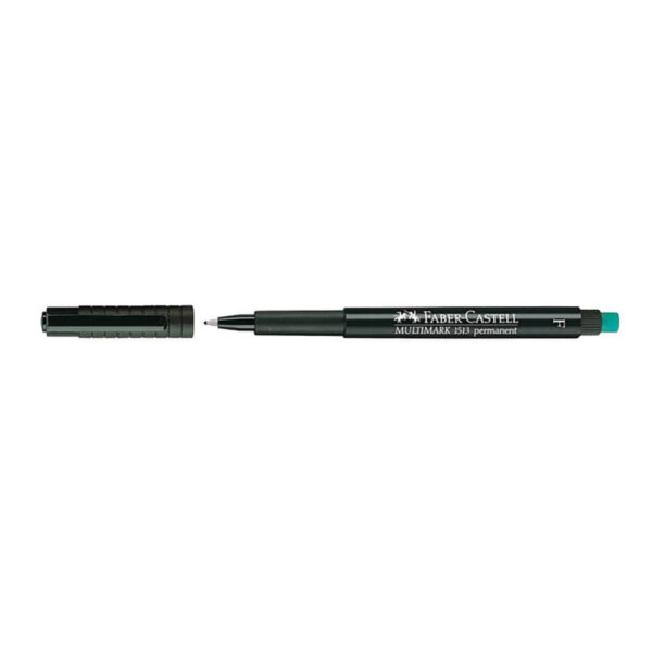 Permanent marker varf rotund F Multimark Faber-Castell - negru