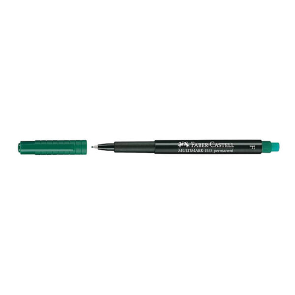Permanent marker varf rotund F Multimark Faber-Castell - verde
