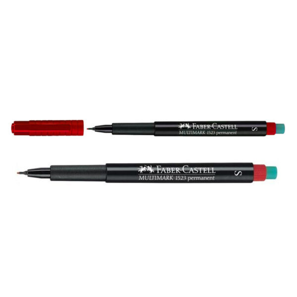 Permanent marker varf rotund S Multimark Faber-Castell - rosu