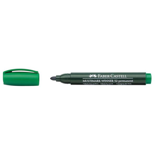 Permanent marker varf rotund Multimark Winner 52 Faber-Castell-verde