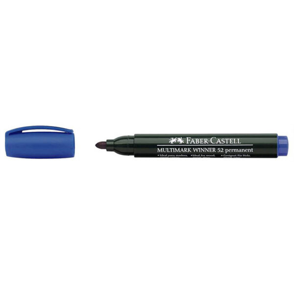 Permanent marker varf rotund Multimark Winner 52 Faber-Castell-albastru