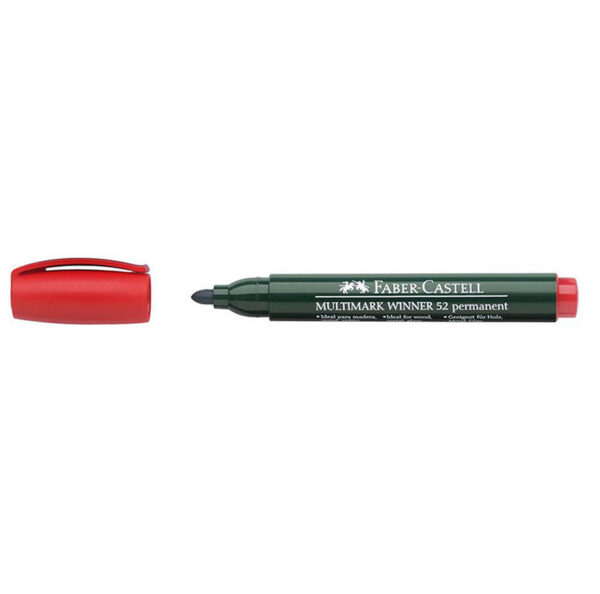 Permanent marker varf rotund Multimark Winner 52 Faber-Castell-rosu