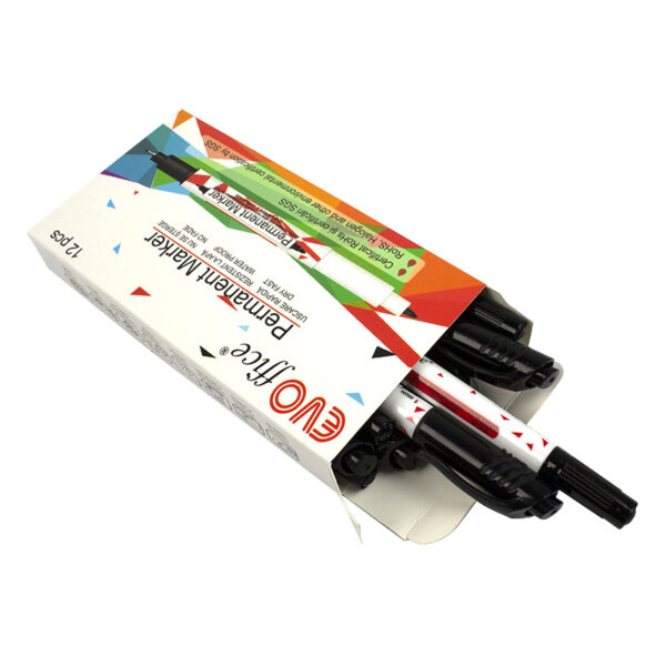 Permanent marker(CD/DVD) 2 capete: Ultrafine 0.4 mm si Fine 1 mm EVOffice 700 -negru