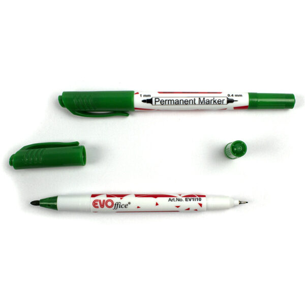 Permanent marker(CD/DVD) 2 capete: Ultrafine 0.4 mm si Fine 1 mm EVOffice 700 -verde