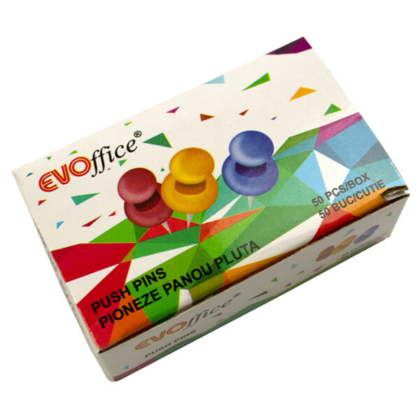 Pioneze color panou pluta 50 buc/cutie  EVOffice