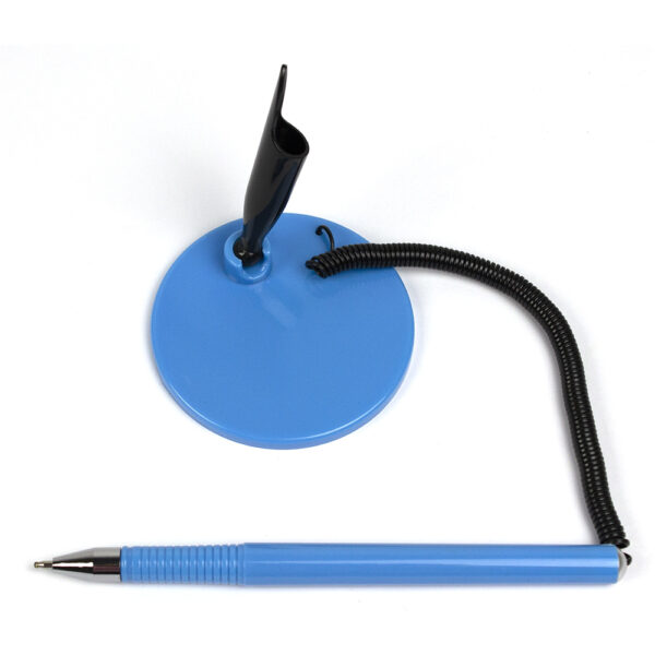 Pix cu baza rotunda mare si snur plastic, varf metalic -bleu neon"