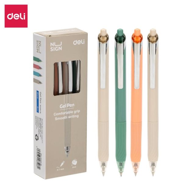 Pix cu gel corp cu mecanism 0.7mm albastru Deli