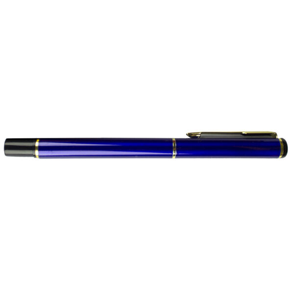 Pix metalic cu capac si accesorii aurii ,mina roller No 1573 -albastru