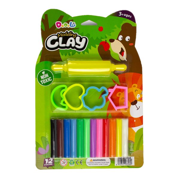 Plastilina 12 culori/set si accesorii modelat, No.0964