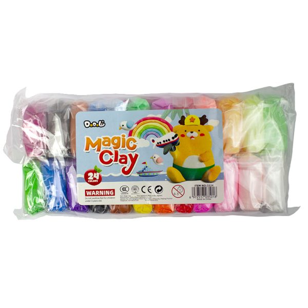 Plastilina inteligenta "magic clay", 24 culori si accesorii modelat No.3324