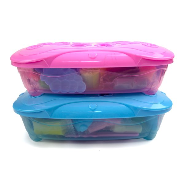 Plastilina "play dough" in cutie plastic, capac cu sabloane, 24 culori si accesorii modelat No.8821