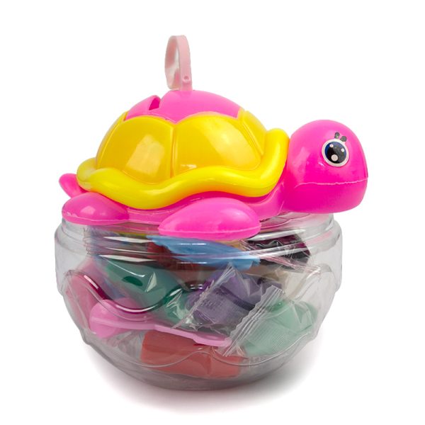Plastilina  "play dough" in cutie plastic forma broasca testoasa, 12 culori si accesorii modelat No.825