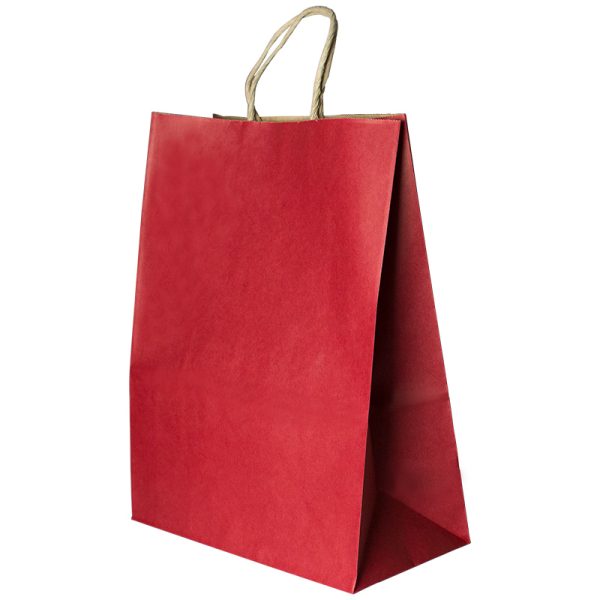 Punga din carton 150g kraft 26*33*12 cm -rosu