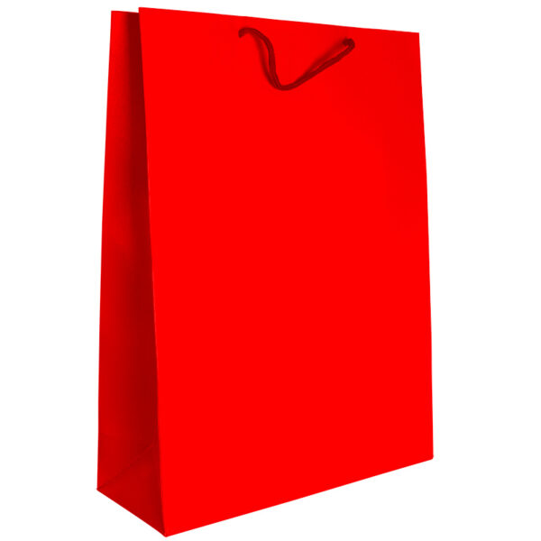 Punga din carton 210gr plastifiat mat 31*42*12 cm -rosu