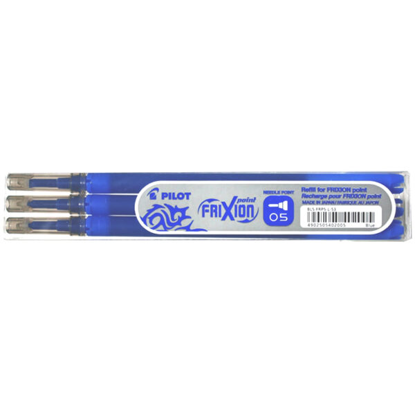 Rezerva roller cerneala 0.5mm 3buc/set Frixion Pilot albastru