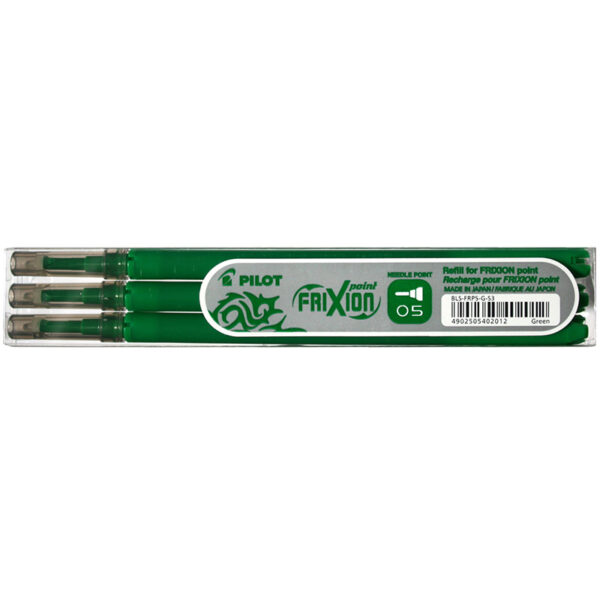 Rezerva roller cerneala 0.5mm 3buc/set Frixion Pilot verde