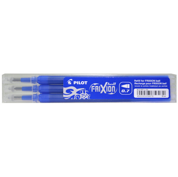 Rezerva roller cerneala 0.7mm 3buc/set Frixion Pilot albastru