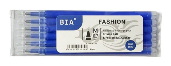 Rezerva roller cerneala, varf mediu  0,7mm, 6 buc/set No. M-8001 - albastru