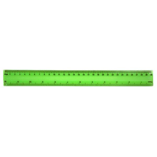 Rigla plastic color mat  30 cm  - verde