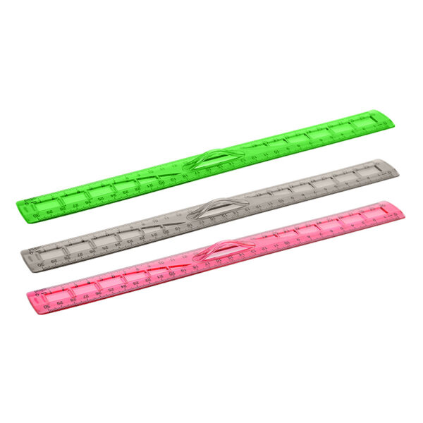 Rigla plastic transparent cu maner 30 cm Ark