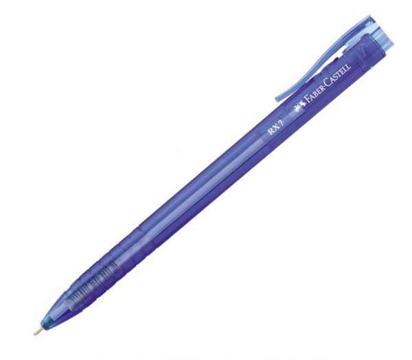 Roller semi-gel, varf mediu 0.7mm, cu mecanism RX7 Faber-Castell-albastru