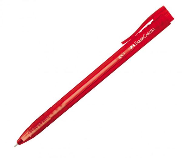 Roller semi-gel, varf mediu 0.7mm, cu mecanism RX7 Faber-Castell-rosu