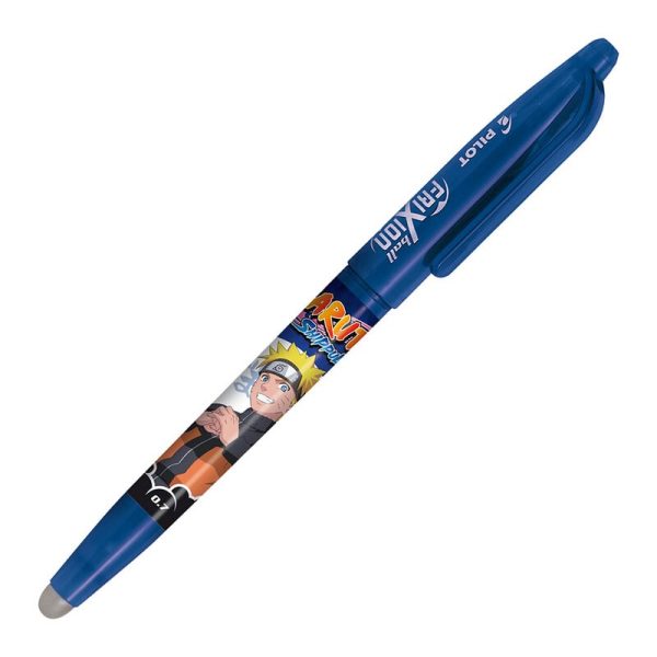 Roller gel, varf mediu 0,7mm, cu radiera de stergere Frixion Naruto Ball Pilot - albastru