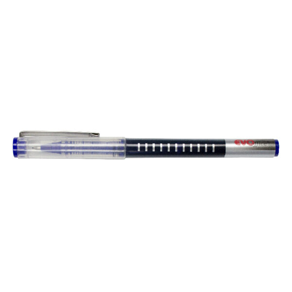 Roller pen cu clips metalic si nivel vizibil al cernelii 0,5mm EVOffice-albastru