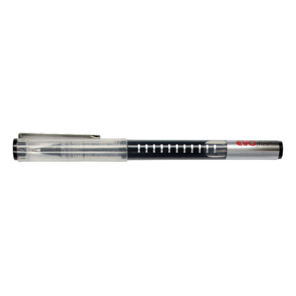 Roller pen cu clips metalic si nivel vizibil al cernelii 0,5mm EVOffice- negru