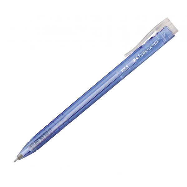 Roller semi-gel, varf fin 0.5mm, cu mecanism RX5 Faber-Castell - albastru