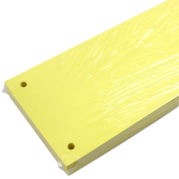 Separatoare carton color cu 2 perforatii, 160 g 10*24 cm 100 bucati/set EVOffice  - galben