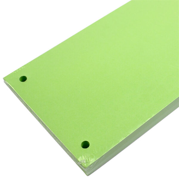 Separatoare carton color cu 2 perforatii, 160 gr. 10x24 cm 100 bucati/set EVOffice,  verde