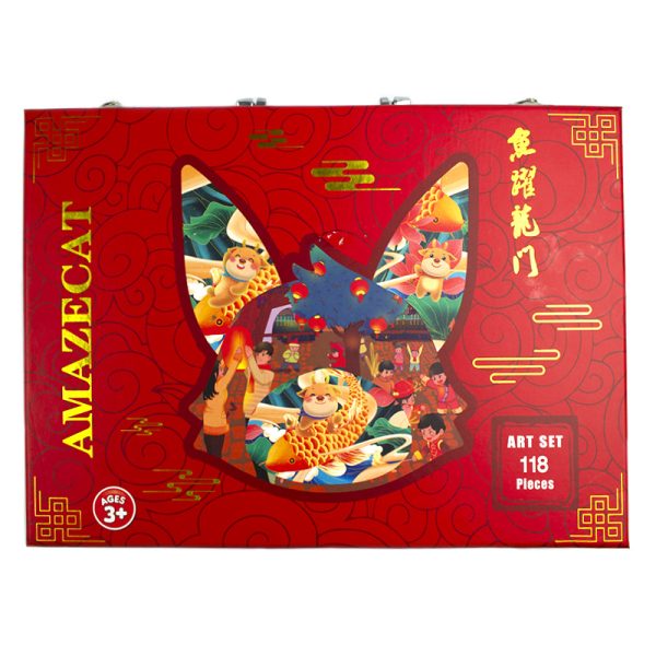 Servieta pictura si desen, 118 piese, cutie carton