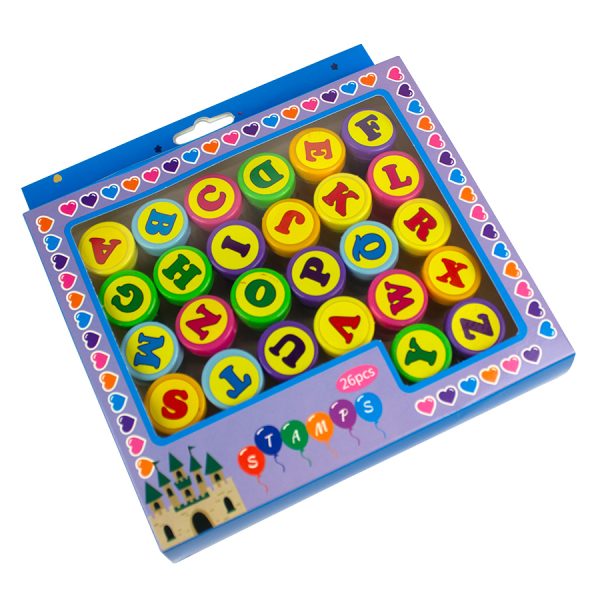 Set 26 stampile 26*35 mm, litere alfabet pentru copii
