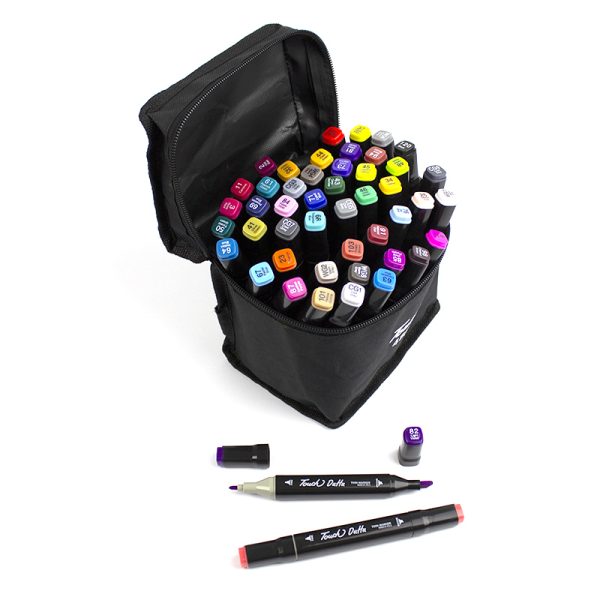 Set 48 de carioci profesionale cu 2 capete, in suport textil