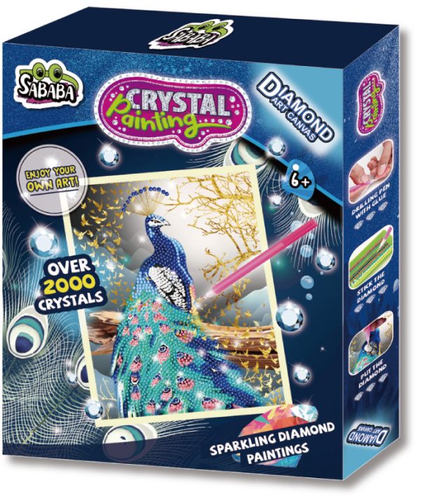 Set creatie pânză cu diamante - păun Paulinda