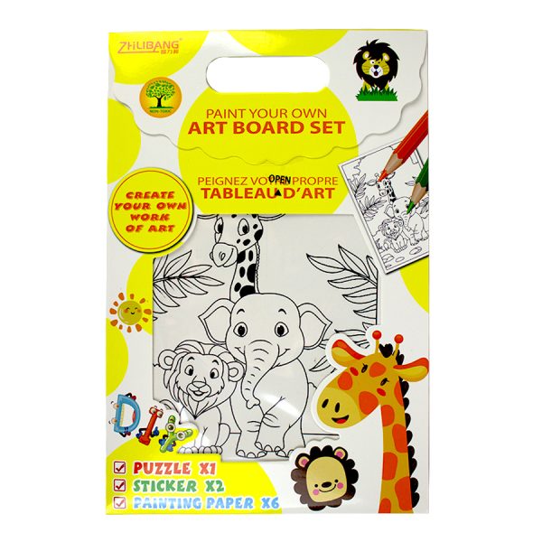 Set de colorat 17*26 cm cu 1 puzzle ,2 coli stickere si 6 coli de colorat, diverse modele