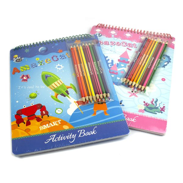 Set de colorat A4, 12+2 file, 28 schite, 90 stickere, creioane 16 colori 2 capete