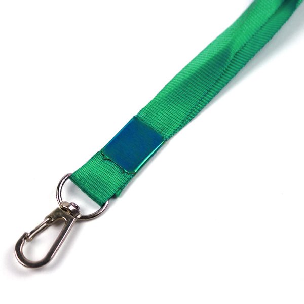 Snur textil cu carabina pentru buzunar ecuson,latime 1,5 cm, lungime 85 cm -verde
