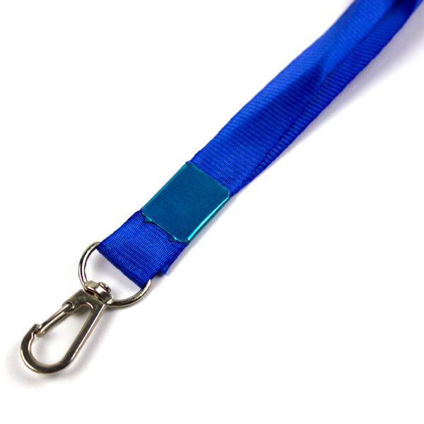 Snur textil cu carabina pentru buzunar ecuson,latime 1,5 cm, lungime 85 cm -albastru
