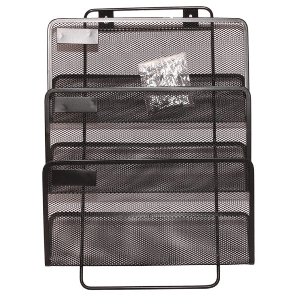Suport metalic vertical documente de perete 3 buc/set negru