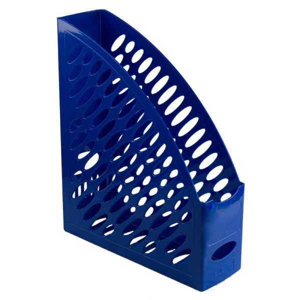Suport plastic vertical pentru documente 8 cm latime Ark - albastru