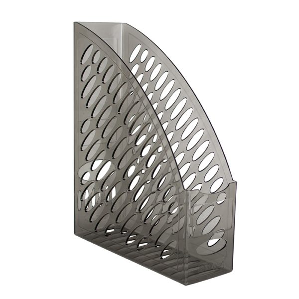 Suport plastic vertical pentru documente 8 cm latime Ark - fumuriu