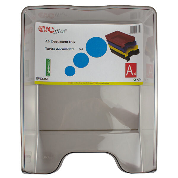 Tavita plastic documente EVOffice - fumuriu