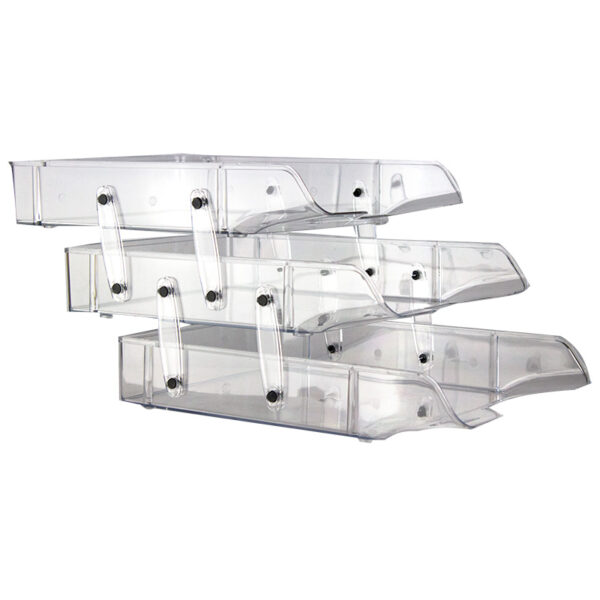 Tavite plastic suprapozabile culisante 3/set cu distantier Ark - transparent