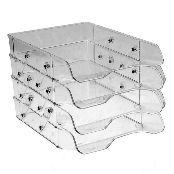 Tavite plastic suprapozabile , culisante , 4/set cu distantier Ark fumuriu